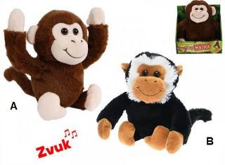 Obrázek z Opice plyš 25cm na baterie se zvukem 2dr 
