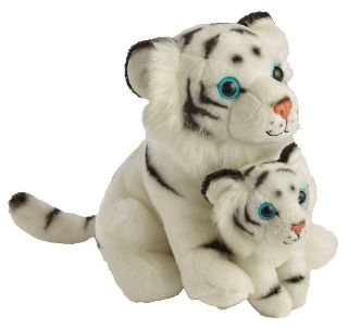 Obrázek z Tygr bílý s mládětem plyš 22cm 